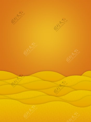 金色沙漠剪纸通用背景