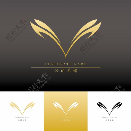 金色图形商业服务logo