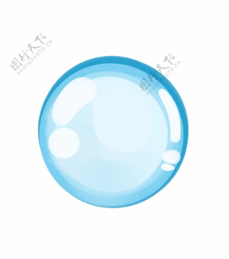 蓝色圆形气泡插画