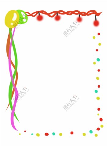 彩色气球图案边框插图