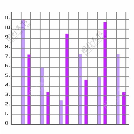 紫色立体图表插图