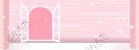 粉色少女化妆品banner