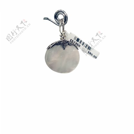 灰色圆弧珍珠挂件元素