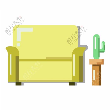 黄色舒适沙发