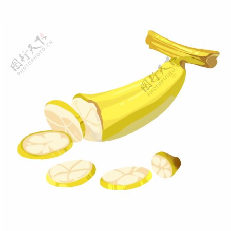 手绘自然夏季水果黄色香蕉免抠png装饰