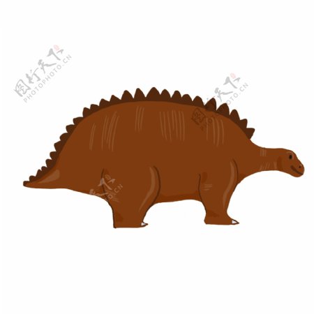 立体棕色恐龙插图