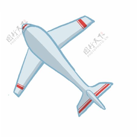 蓝色平面飞机插画