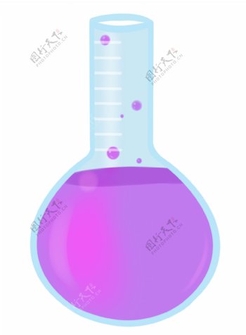 紫色液体和蓝色瓶子