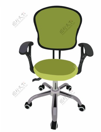 绿色旋转座椅插画
