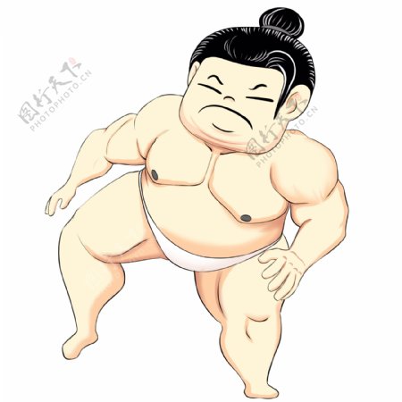 日本相扑人物插画