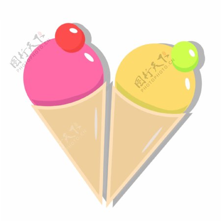 夏日冰淇淋装饰插画