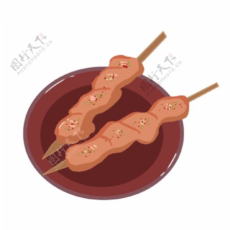 烧烤豆腐装饰插画