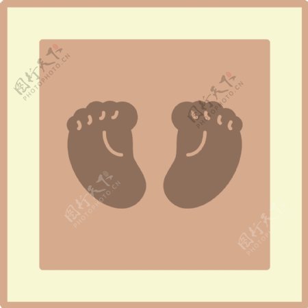 婴儿脚印装饰插画