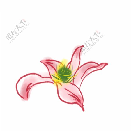 手绘一朵兰花插画元素设计