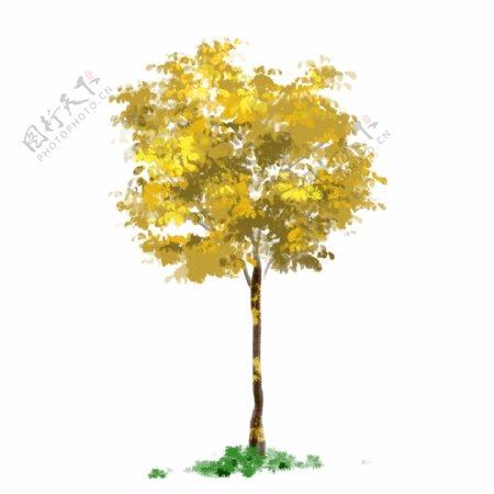 黄色树木装饰