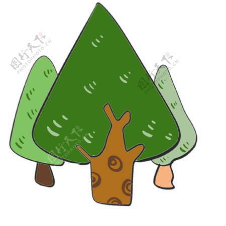 三角型绿色树木