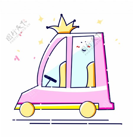 小型粉色汽车