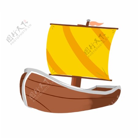棕黄帆船交通