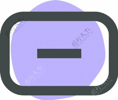 紫色线描减号图标