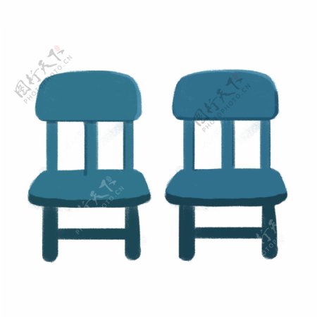 两张蓝色椅子图案