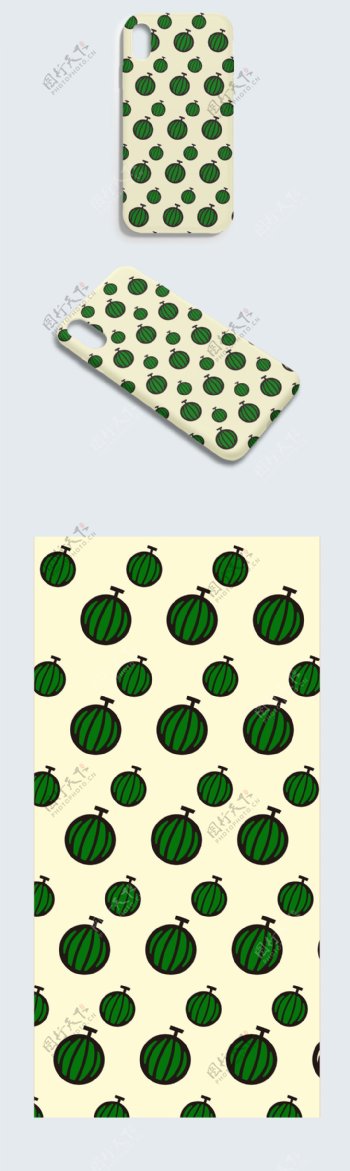 原创绿色抽象西瓜手机壳设计