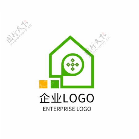 绿色房产地产家园LOGO设计家居企业标志