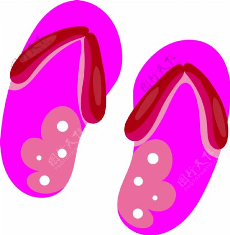 女孩沙滩鞋可爱卡通创意矢量素材