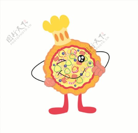 美食元素之卡通可爱披萨