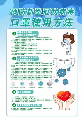 预防新型冠状病毒科普小知识海报