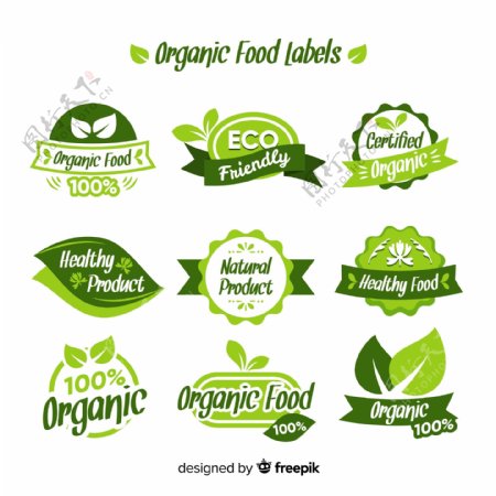 绿色有机食物标签