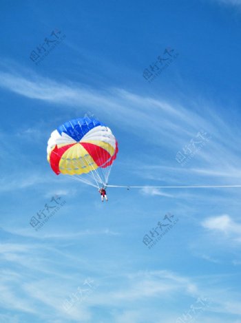 降落伞蓝天热气球摄影
