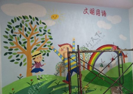 儿童阅读室墙绘