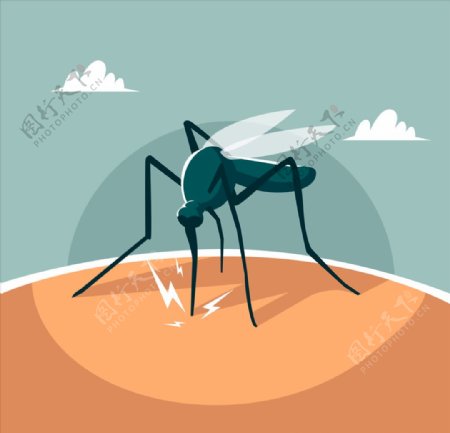 蚊子矢量插画插图