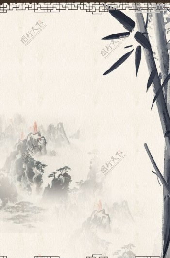 中国风字画框背景