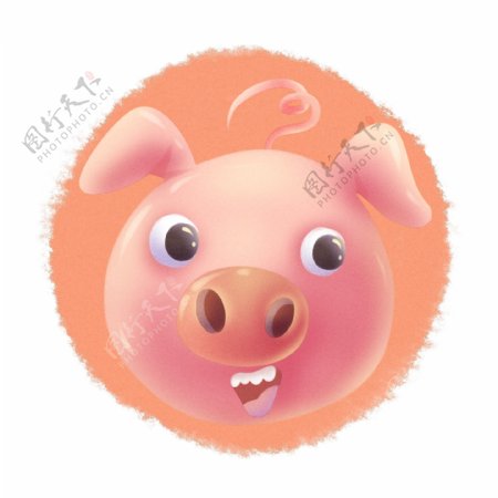 生肖猪头可爱卡通动物头像