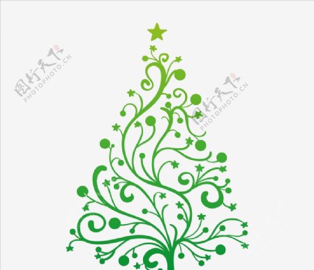 简约绿色圣诞树