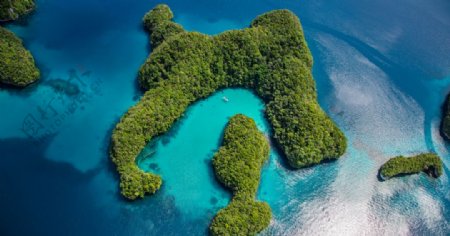 u琉菲律宾海洋岛屿俯视湖居