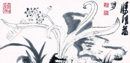 梅兰竹菊传统国画