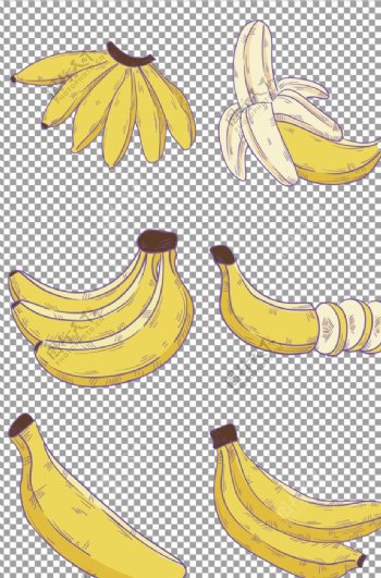 彩色手绘香蕉