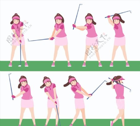 高尔夫女子动作图片