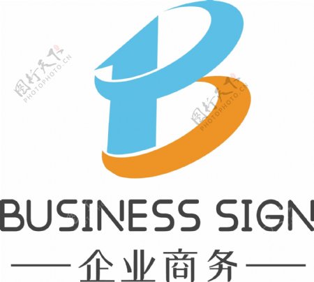 时尚B字母企业商务logo设计图片