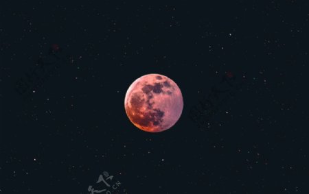 红色月亮月光月球明月图片