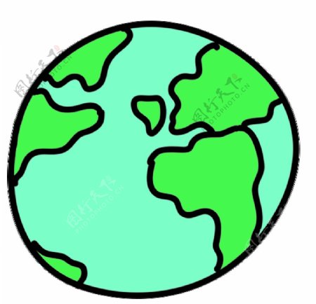卡通手绘地球图标图片