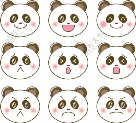 熊猫卡通表情图片