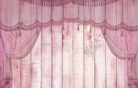 粉色窗帘图片