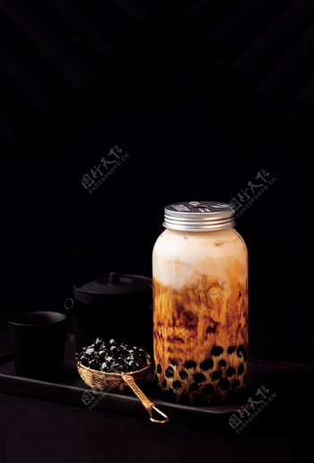 黑糖珍珠奶茶图片