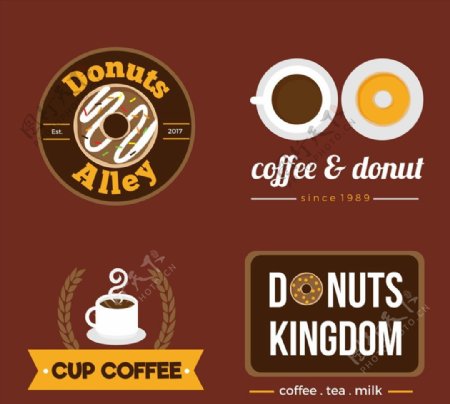 咖啡和甜品店标志图片