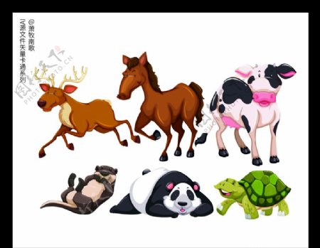 动物卡通矢量AI源文件图片