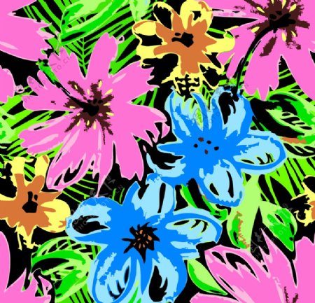 手绘花卉背景热带图片