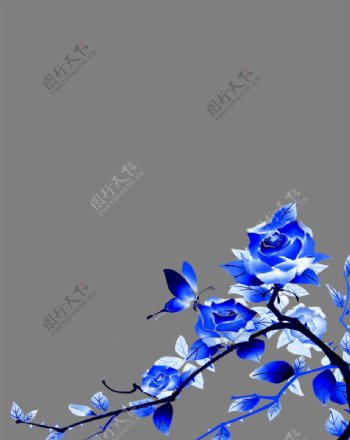 蓝色花素材图片